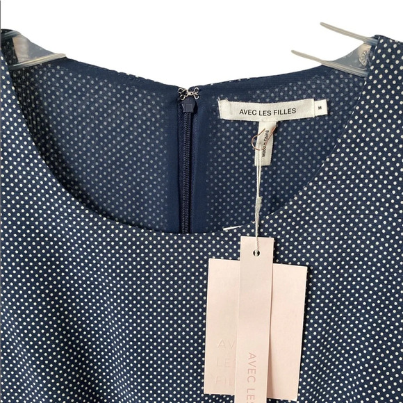 Avec Les Fellis Chic Mini Ready Long Sleeves Blue Dress Medium BNWT - Picture 5 of 8